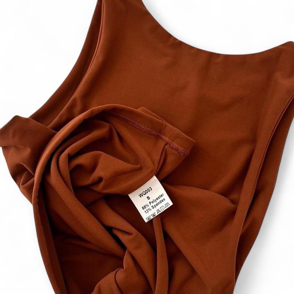 Burnt Sienna Minimalist Tank Fitted Stretch Women’s Small - Picture 3 of 3